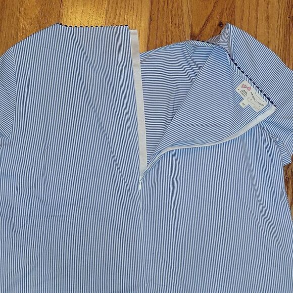 Maison Common Striped Back Zip Embroidered Top Blouse Shirt Size 44 US Large - Picture 8 of 12